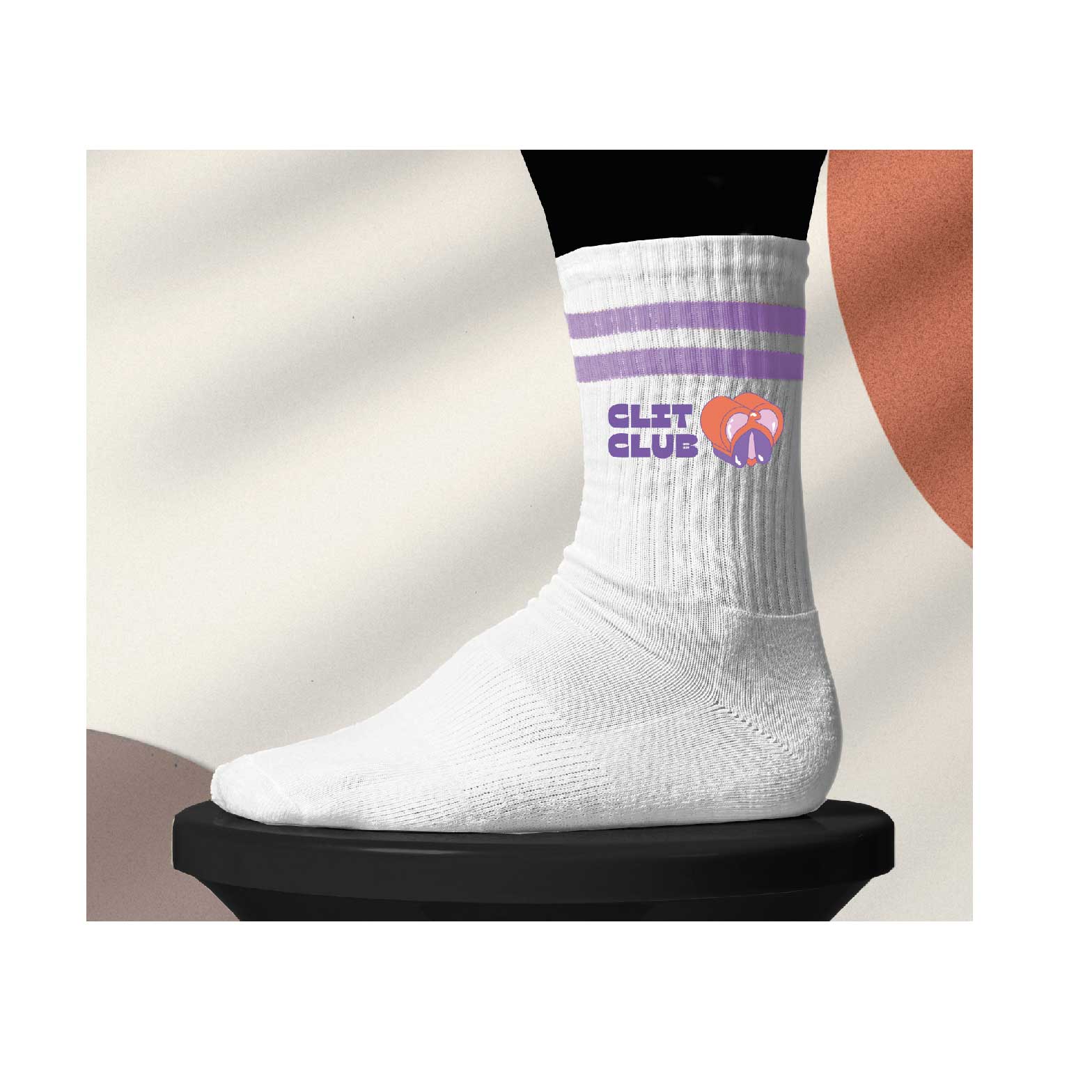 Cit Club Stripe Socks - Clit Club Logo